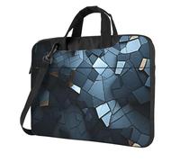 GDSHJKLW Borsa a tracolla per computer portatile, unisex, impermeabile, con mosaico grigio, con manico a tracolla, Nero, 14 inch