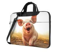GDSHJKLW Borsa a tracolla per computer portatile, unisex, impermeabile, con tracolla e maniglia, Nero, 13 inch