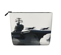 GDSHJKLW Borsa da trucco in lino per donne, organizer da viaggio impermeabile per cosmetici, leggera, con cerniera, organizer per aeromobili, pennelli da trucco