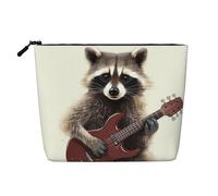 GDSHJKLW Borsa da trucco in lino per donne, organizer da viaggio impermeabile per cosmetici, leggera, con cerniera, organizer divertente per pennelli da trucco procione