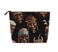 Gdshjklw Borsa da trucco in lino per donne, organizer da viaggio impermeabile per cosmetici, leggera, con cerniera, borsa da toeletta organizer per pennelli da trucco etnico africano rituale etnico