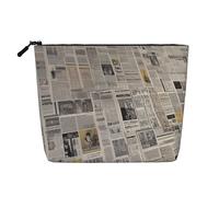 Gdshjklw Borsa da trucco in lino per donne, organizer da viaggio impermeabile per cosmetici, leggera, con cerniera, borsa da toeletta organizer per giornali e pennelli da trucco