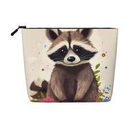 Gdshjklw Borsa da trucco in lino per donne, organizer da viaggio impermeabile per cosmetici, leggera, con cerniera, organizer per pennelli da trucco