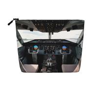 Gdshjklw Borsa da trucco in lino per donne, organizer da viaggio impermeabile per cosmetici, leggera, con cerniera, organizer per aeroplano, pozzetto, 1 borsa per pennelli da trucco