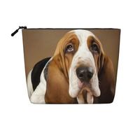 Gdshjklw Borsa da trucco in lino per donne, organizer da viaggio impermeabile per cosmetici, leggera, con cerniera, borsa da toeletta organizer per pennelli da trucco bassotto