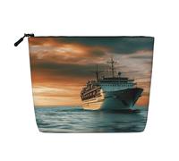 Gdshjklw Borsa da trucco in lino per donne, organizer da viaggio impermeabile per cosmetici, leggera, con cerniera, borsa da toilette organizer da viaggio per pennelli da trucco da crociera