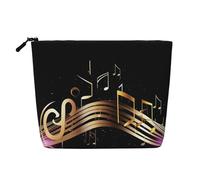 GDSHJKLW Borsa da trucco in lino per donne, organizer da viaggio impermeabile per cosmetici, leggera, con cerniera, organizer per articoli da toeletta da viaggio, romanzo note musicali, pennelli da