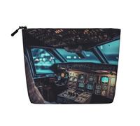 Gdshjklw Borsa per il trucco in lino da donna, organizer per cosmetici da viaggio impermeabile, leggera, con cerniera, organizer per aeroplano, pozzetto (1) _ 1 borsa portaoggetti per pennelli da