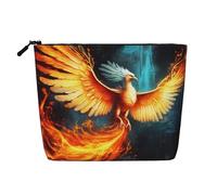 Gdshjklw Borsa per il trucco in lino per donne, organizer da viaggio impermeabile per cosmetici, leggera, con cerniera, borsa da toilette organizer bella fenice per pennelli da trucco