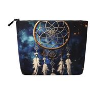 Gdshjklw Borsa per il trucco in lino per donne, organizer da viaggio impermeabile per cosmetici, leggera, con cerniera, organizer da viaggio con cerniera, borsa da toeletta bianca fantasia