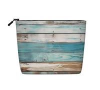 GDSHJKLW Borsa per il trucco in lino per le donne, organizer da viaggio impermeabile per cosmetici, leggera, con cerniera, borsa da toeletta da viaggio organizer per pennelli da trucco in legno color