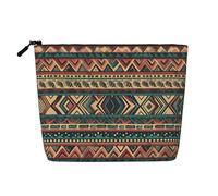Gdshjklw Borsa per il trucco in lino per le donne, organizer da viaggio impermeabile per cosmetici leggera con cerniera borsa da toeletta da viaggio organizer nativi americani1 borsa per pennelli da
