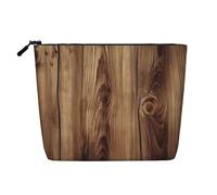 Gdshjklw Borsa per il trucco in lino per le donne, organizer da viaggio impermeabile per cosmetici leggera con cerniera borsa da toilette organizer per pennelli da trucco in legno