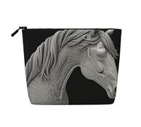 GDSHJKLW Borsa per il trucco in lino per le donne, organizer da viaggio impermeabile per cosmetici, leggera, con cerniera, organizer per pennelli da trucco con vista 3D