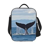 GDSHJKLW Borsa termica per il pranzo a forma di coda di balena, riutilizzabile, per donne e uomini, riutilizzabile, a prova di perdite, con tracolla regolabile, per ufficio, lavoro, viaggi, picnic