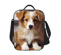 GDSHJKLW Borsa termica per il pranzo a forma di cucciolo di cane, riutilizzabile, a prova di perdite, con tracolla regolabile, per ufficio, lavoro, viaggi, picnic, campeggio