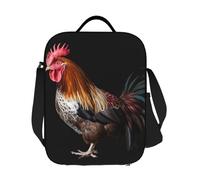 GDSHJKLW Borsa termica per il pranzo a forma di galletto, riutilizzabile, per donne e uomini, riutilizzabile, a prova di perdite, con tracolla regolabile, per ufficio, lavoro, viaggi, picnic