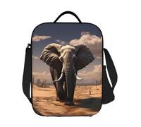 GDSHJKLW Borsa termica per il pranzo con elefante, riutilizzabile, per donne e uomini, riutilizzabile, a prova di perdite, con tracolla regolabile, per ufficio, lavoro, viaggi, picnic, campeggio
