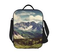 GDSHJKLW Borsa termica per il pranzo con paesaggio montano, riutilizzabile, per donne e uomini, riutilizzabile, a prova di perdite, con tracolla regolabile, per ufficio, lavoro, viaggi, picnic