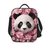 GDSHJKLW Borsa termica per il pranzo con panda rosa, riutilizzabile, per donne e uomini, riutilizzabile, a prova di perdite, con tracolla regolabile, per ufficio, lavoro, viaggi, picnic, campeggio