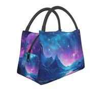 GDSHJKLW Borsa termica per il pranzo, per donne e uomini, grande, a prova di perdite, riutilizzabile, borsa termica per il pranzo, borsa termica per il pranzo con stelle e fiume, per lavoro, picnic e
