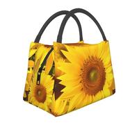 GDSHJKLW Borsa termica per il pranzo, per donne e uomini, grande, a prova di perdite, riutilizzabile, con girasoli, per lavoro, picnic, viaggi