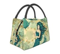 GDSHJKLW Borsa termica per il pranzo, per donne e uomini, grande scatola portapranzo a prova di perdite, riutilizzabile, borsa termica per il pranzo, borsa termica retrò a forma di sirena, per lavoro