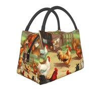 GDSHJKLW Borsa termica per il pranzo, per donne e uomini, grande scatola portapranzo a prova di perdite, riutilizzabile, borsa termica per arrosto, pollo, gallina, fattoria, per lavoro, picnic, viaggi