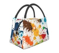 GDSHJKLW Borsa termica per il pranzo, per donne e uomini, grande scatola portapranzo a prova di perdite, riutilizzabile, borsa termica per il pranzo, borsa termica astratta con schizzi di vernice, per