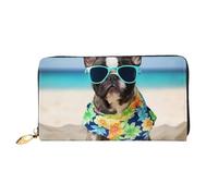 GDSHJKLW Bulldog francese Estate Donne Portafogli In Pelle Zip Intorno Frizione Borse Impermeabile Porta Carte Di Credito Con Porta Telefono Signore Portamonete Da Viaggio