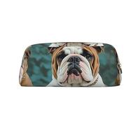 GDSHJKLW Divertente astuccio in pelle con bulldog inglese, grande capacità, astuccio per trucchi con cerniera, per donne e uomini, borsa da toilette da viaggio, borsa per cosmetici impermeabile