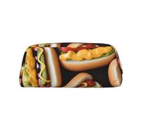 GDSHJKLW Divertente astuccio in pelle con motivo hot dog, grande capacità, astuccio per trucchi con cerniera, per donne e uomini, borsa da toeletta da viaggio impermeabile, borsa per cosmetici ampia