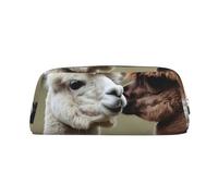 GDSHJKLW Divertente astuccio in pelle di alpaca, grande capacità, borsa per il trucco con cerniera, per donne e uomini, borsa da toilette da viaggio, borsa per cosmetici impermeabile, portamonete con