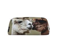 GDSHJKLW Divertente astuccio in pelle di alpaca, grande capacità, borsa per il trucco con cerniera, per donne e uomini, borsa da toilette da viaggio, borsa per cosmetici impermeabile, portamonete con