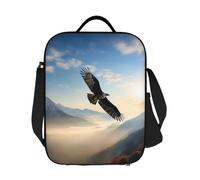 GDSHJKLW Eagle Mountains - Borsa termica per il pranzo, riutilizzabile, a prova di perdite, con tracolla regolabile, per ufficio, lavoro, viaggi, picnic, campeggio