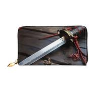 GDSHJKLW Giappone Samurai Sword Donne Portafogli In Pelle Zip Intorno Frizione Borse Impermeabile Porta Carte Di Credito Con Porta Telefono Signore Portamonete Viaggio