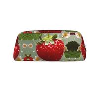 GDSHJKLW Grazioso astuccio in pelle con fragola, grande capacità, borsa per il trucco con cerniera, per donne e uomini, borsa da toilette da viaggio, borsa per cosmetici impermeabile, portamonete con