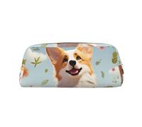 GDSHJKLW Grazioso astuccio in pelle Corgi, grande capacità, con cerniera, per donne, uomini, articoli da toeletta da viaggio, impermeabile, portamonete