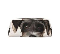 GDSHJKLW Grazioso astuccio in pelle Schnauzer, astuccio per penne di grande capacità, borsa per il trucco con cerniera, per donne e uomini, borsa da toeletta da viaggio impermeabile, borsa per