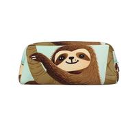 GDSHJKLW Hug Tree - Astuccio in pelle con bradipo di grande capacità, astuccio per penne, borsa per il trucco con cerniera, per donne e uomini, borsa da toeletta da viaggio impermeabile, borsa per