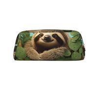 GDSHJKLW Hug Tree - Astuccio in pelle con bradipo di grande capacità, astuccio per penne, borsa per il trucco con cerniera, per donne e uomini, borsa da toeletta da viaggio impermeabile, borsa per
