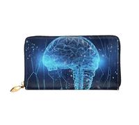GDSHJKLW Intelligenza Artificiale Cervello Donne Portafogli In Pelle Zip Intorno Frizione Borse Impermeabile Porta Carte Di Credito Con Il Supporto Del Telefono Signore Portamonete