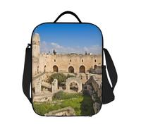 GDSHJKLW Israel At The Tower Of David - Borsa termica per il pranzo, riutilizzabile, a prova di perdite, con tracolla regolabile, per ufficio, lavoro, viaggi, picnic, campeggio
