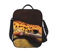 GDSHJKLW Leopard Little Gecko - Borsa termica per il pranzo, riutilizzabile, a prova di perdite, con tracolla regolabile, per ufficio, lavoro, viaggi, picnic, campeggio
