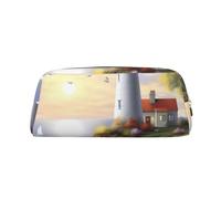 GDSHJKLW Lighthouse, astuccio in pelle con pittura a diamante, grande capacità, borsa per il trucco con cerniera, per donne e uomini, borsa da toeletta da viaggio impermeabile, borsa per cosmetici