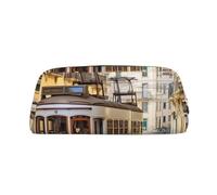 GDSHJKLW Lisbon Tram Astuccio in pelle di grande capacità, astuccio per penne, borsa per il trucco con cerniera, borsa per trucco per donne e uomini, borsa da toilette da viaggio impermeabile, borsa