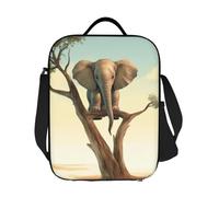 GDSHJKLW Little Elephant On Tree - Borsa termica per il pranzo, riutilizzabile, a prova di perdite, con tracolla regolabile, per ufficio, lavoro, viaggi, picnic, campeggio