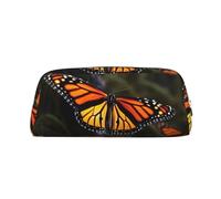 GDSHJKLW Monarch Butterflies1, astuccio in pelle di grande capacità, astuccio per penne, borsa per trucchi con cerniera, per donne e uomini, borsa da toeletta da viaggio impermeabile, borsa per
