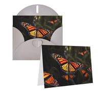 GDSHJKLW Monarch Butterflies1, biglietto di auguri bianco con buste, 10,2 x 15,2 cm, biglietti di ringraziamento, biglietti per tutte le occasioni, grigio, per Natale, vacanze, compleanno, laurea