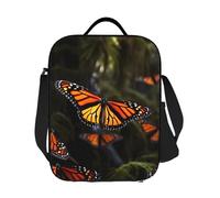 GDSHJKLW Monarch Butterflies1, borsa termica per il pranzo, riutilizzabile, a prova di perdite, con tracolla regolabile, per ufficio, lavoro, viaggi, picnic, campeggio